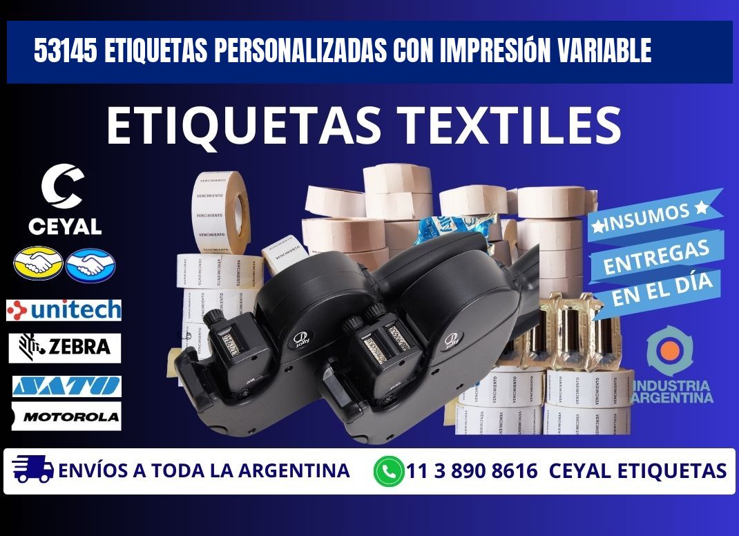 53145 etiquetas personalizadas con impresión variable