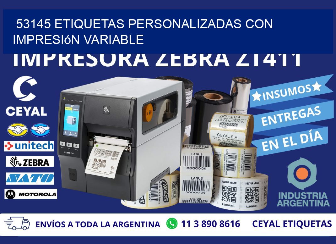 53145 etiquetas personalizadas con impresión variable