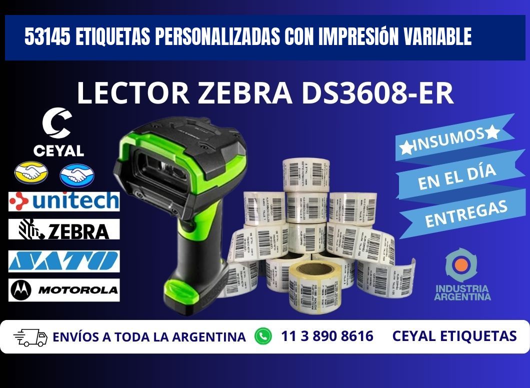 53145 etiquetas personalizadas con impresión variable