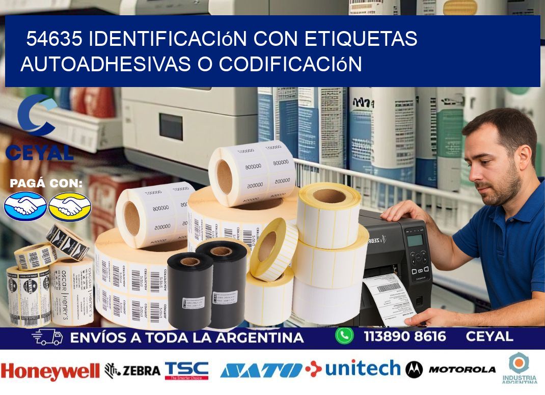 54635 identificación con etiquetas autoadhesivas o codificación