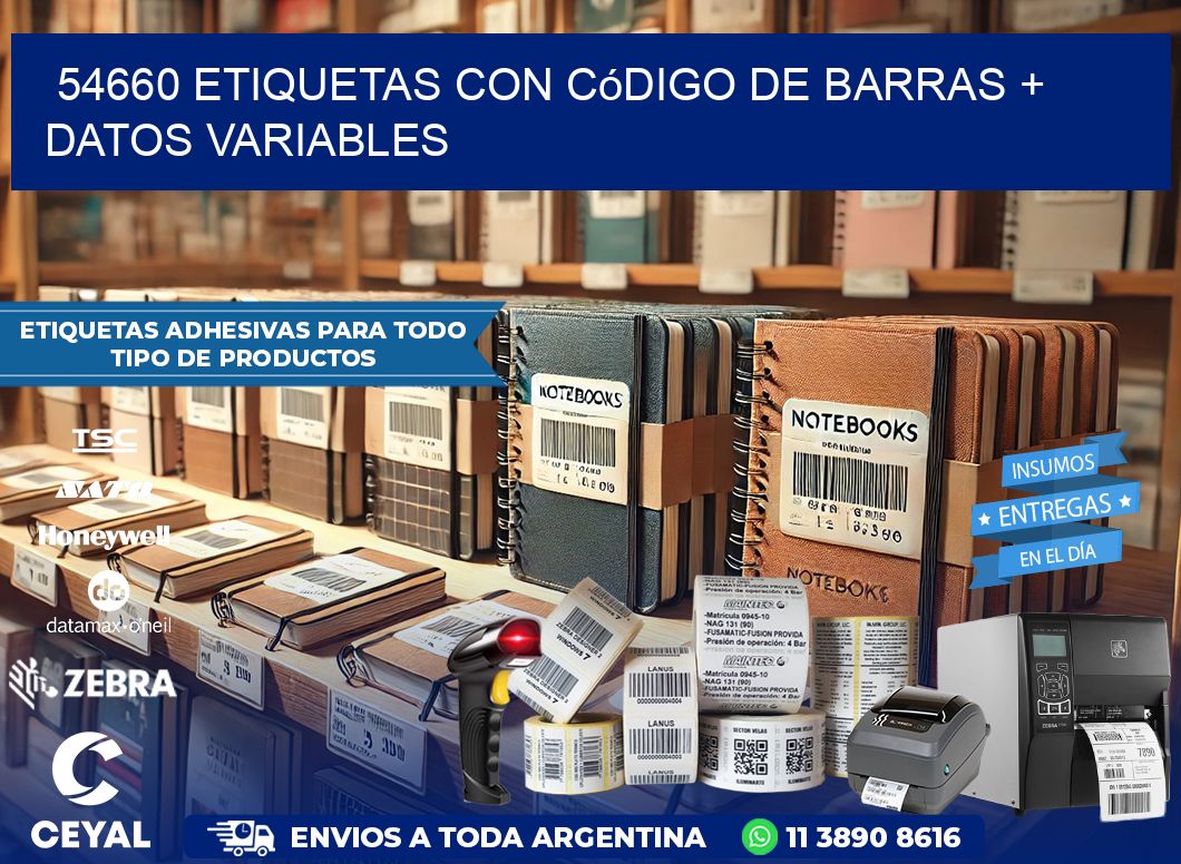54660 etiquetas con código de barras + datos variables