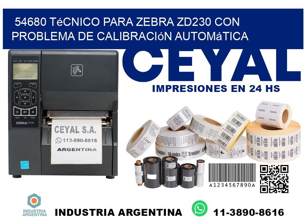54680 técnico para zebra zd230 con problema de calibración automática