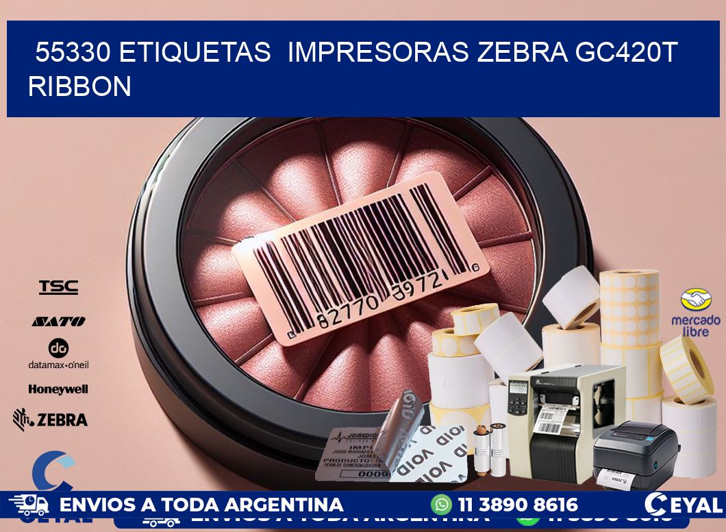 55330 etiquetas  impresoras zebra gc420t ribbon