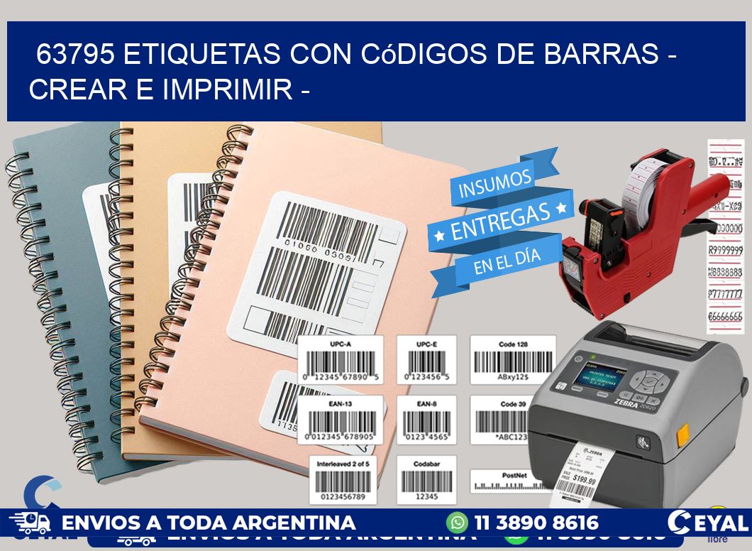 63795 etiquetas con códigos de barras - Crear e imprimir -