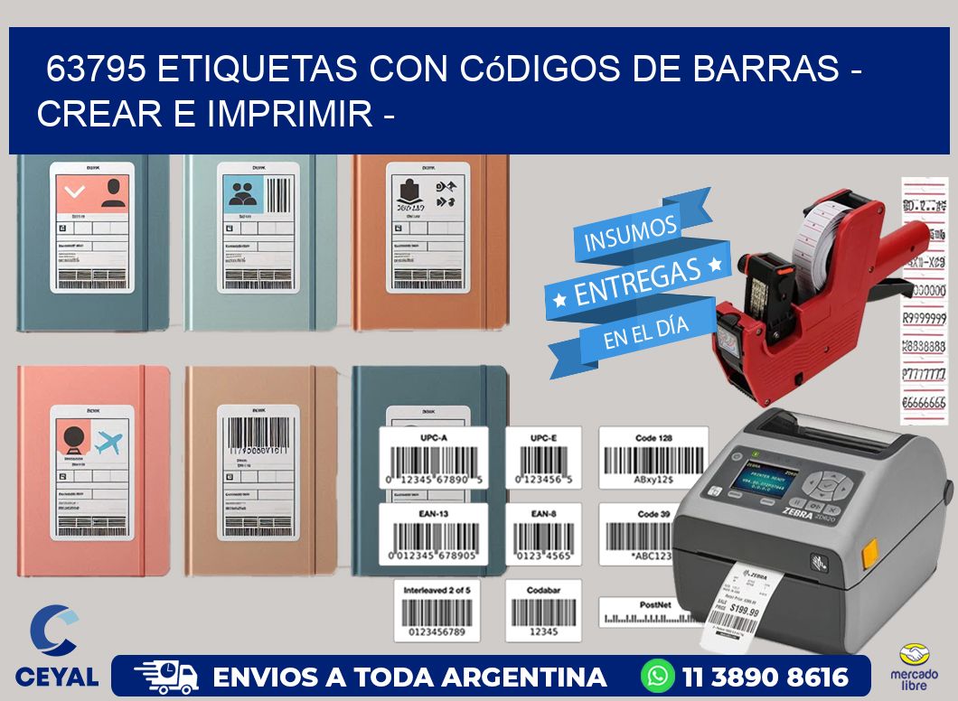 63795 etiquetas con códigos de barras - Crear e imprimir -