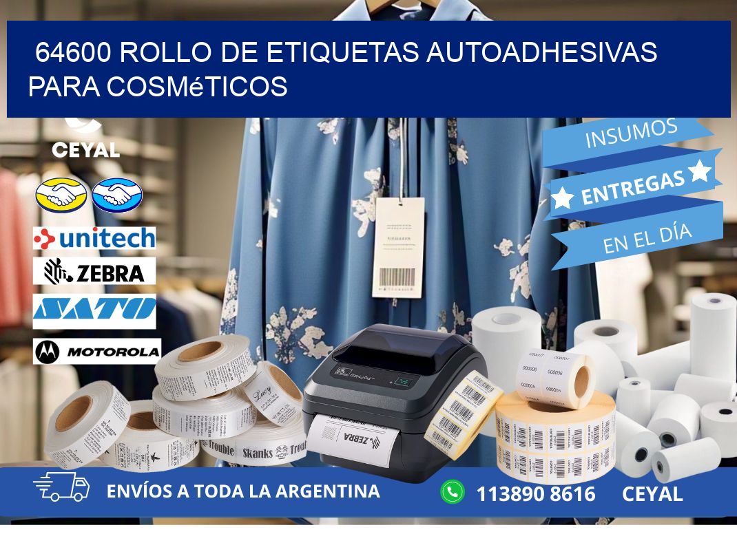 64600 rollo de etiquetas autoadhesivas para cosméticos