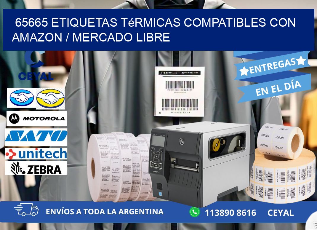 65665 etiquetas térmicas compatibles con Amazon / Mercado Libre
