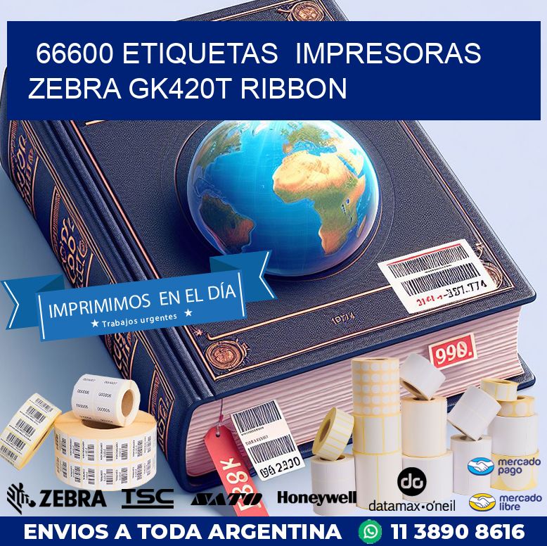 66600 Etiquetas  impresoras zebra gk420t ribbon