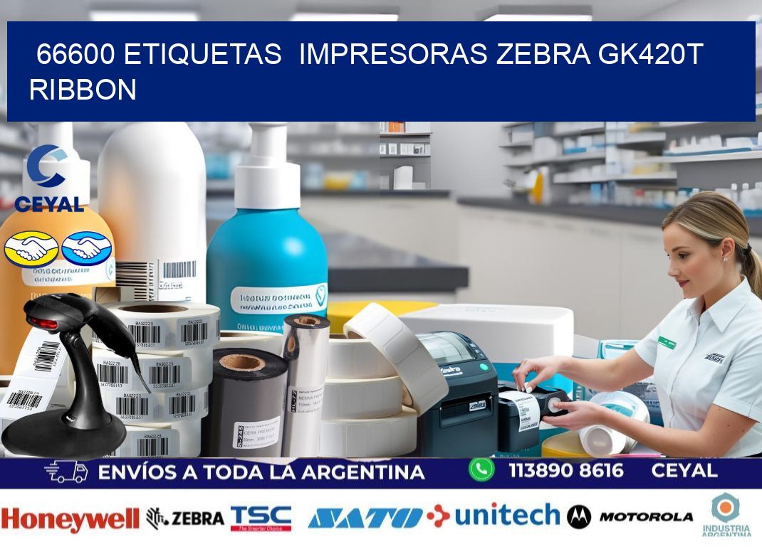 66600 Etiquetas  impresoras zebra gk420t ribbon