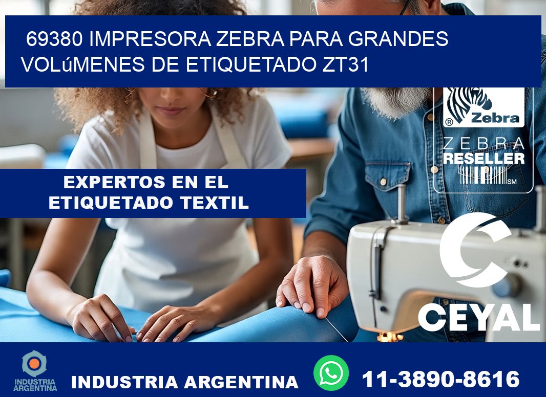 69380 impresora Zebra para grandes volúmenes de etiquetado ZT31