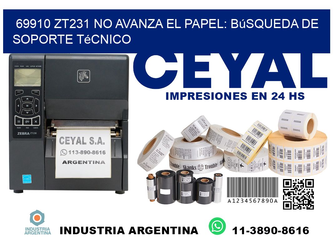 69910 zt231 no avanza el papel: búsqueda de soporte técnico