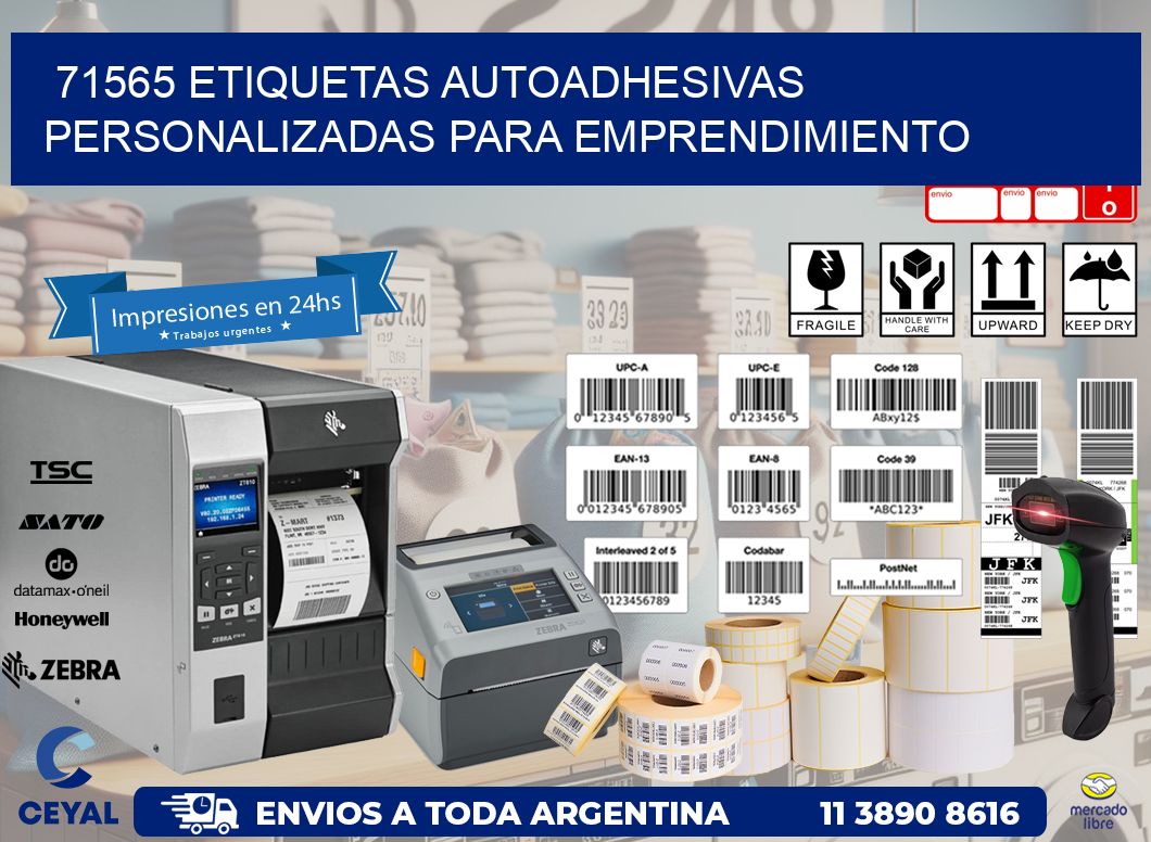 71565 etiquetas autoadhesivas personalizadas para emprendimiento