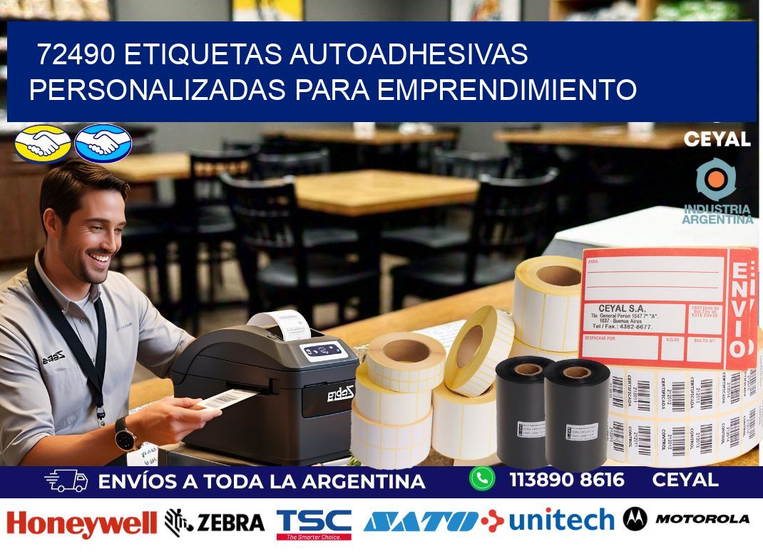 72490 etiquetas autoadhesivas personalizadas para emprendimiento