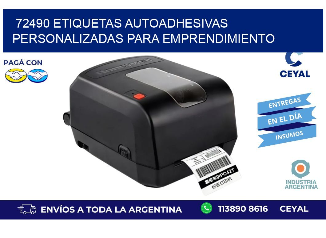 72490 etiquetas autoadhesivas personalizadas para emprendimiento