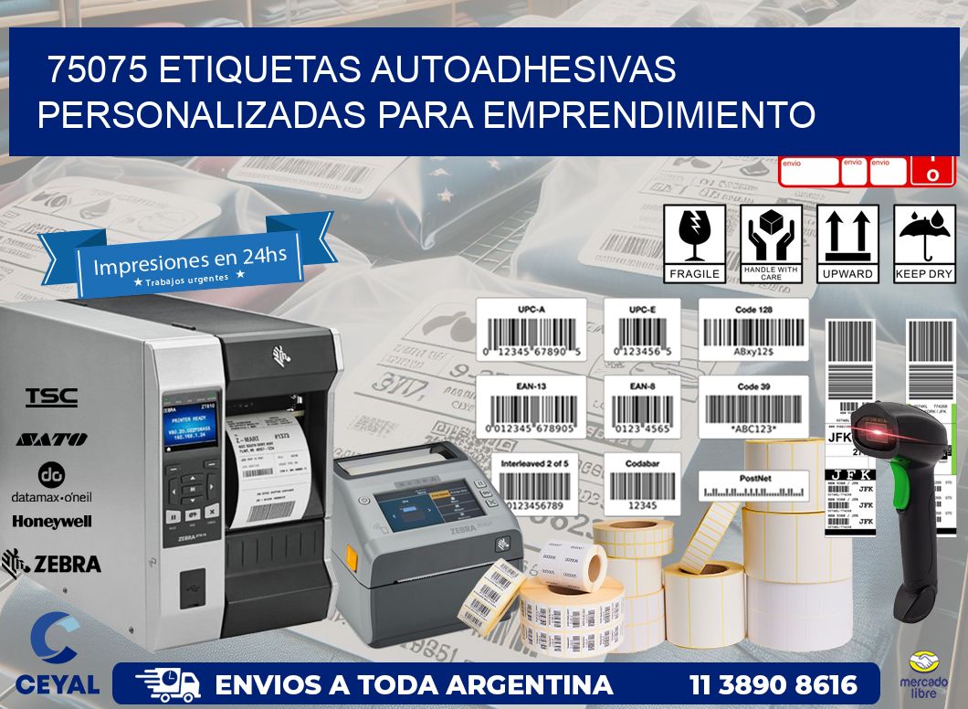 75075 etiquetas autoadhesivas personalizadas para emprendimiento