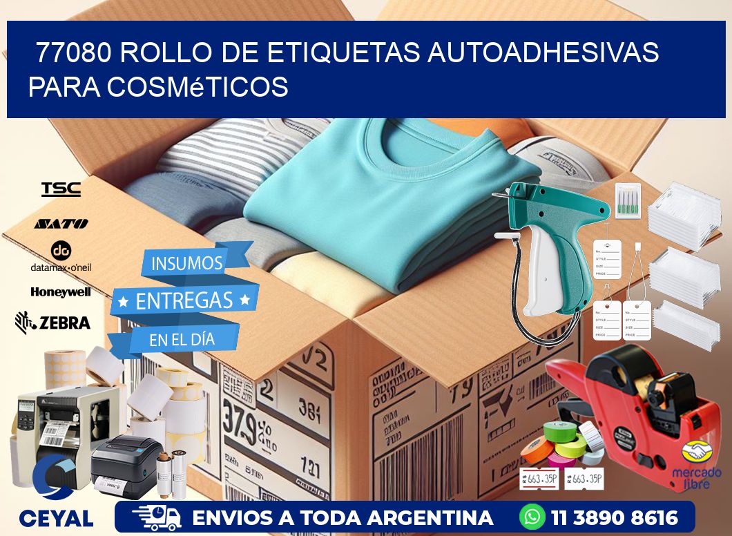 77080 rollo de etiquetas autoadhesivas para cosméticos