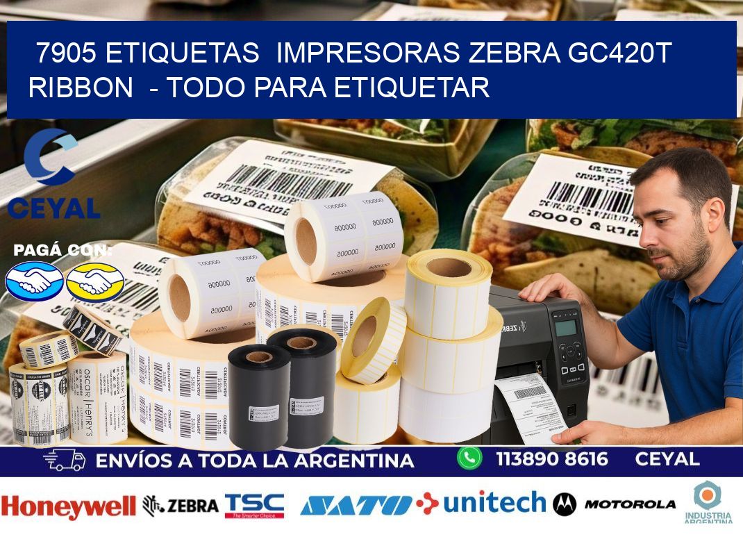 7905 etiquetas  impresoras zebra gc420t ribbon  - Todo para Etiquetar