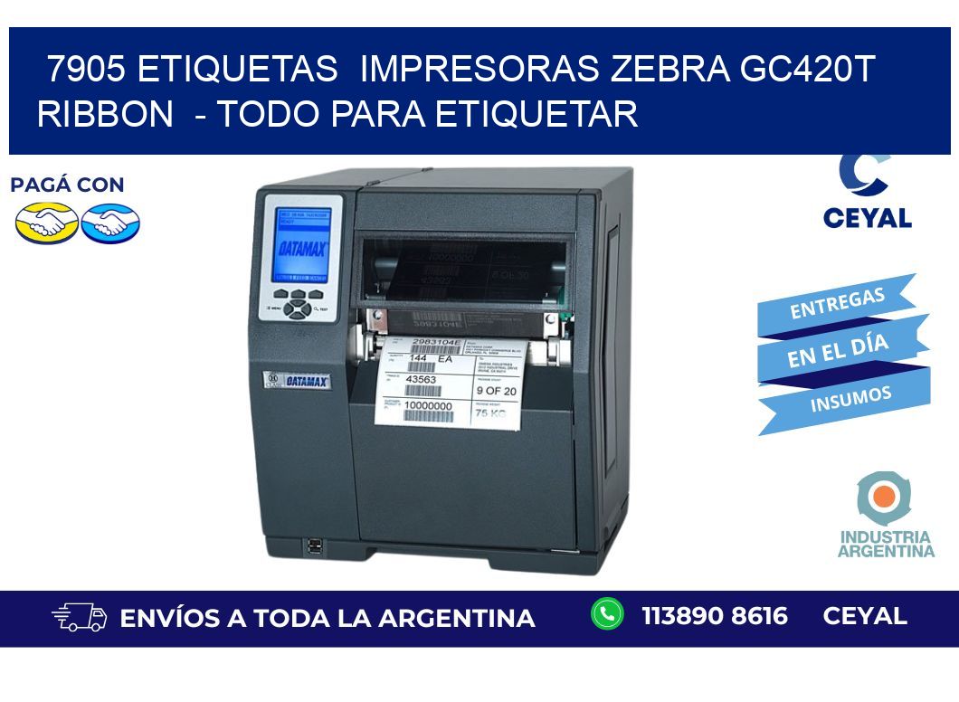 7905 etiquetas  impresoras zebra gc420t ribbon  - Todo para Etiquetar