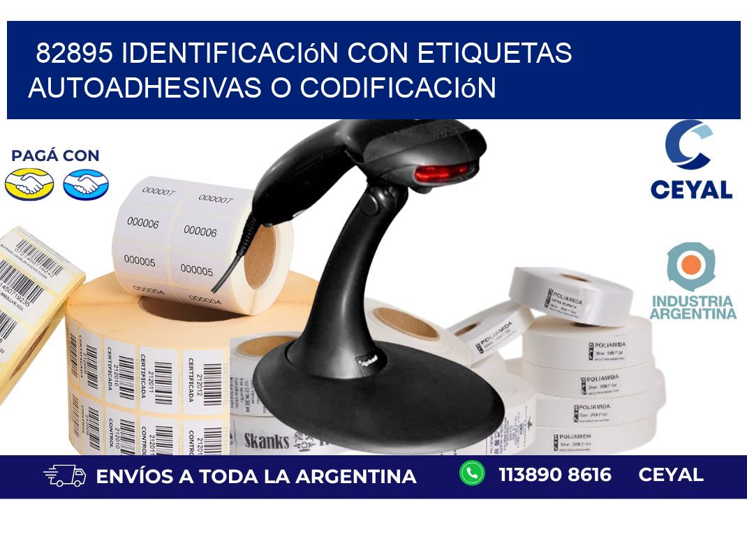 82895 identificación con etiquetas autoadhesivas o codificación