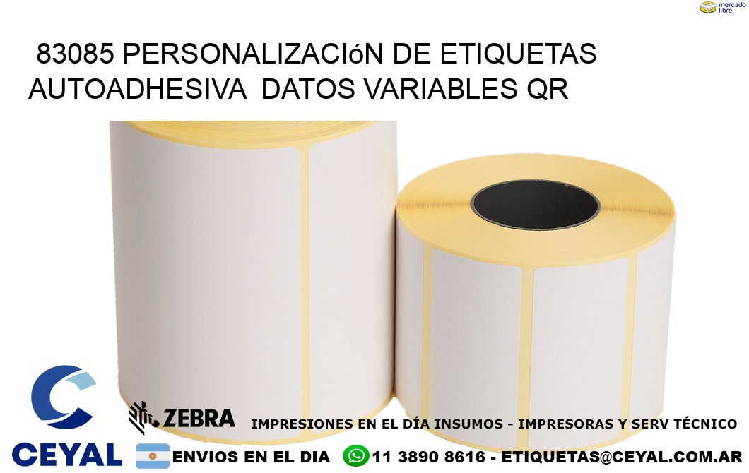 83085 Personalización de etiquetas autoadhesiva  datos variables QR