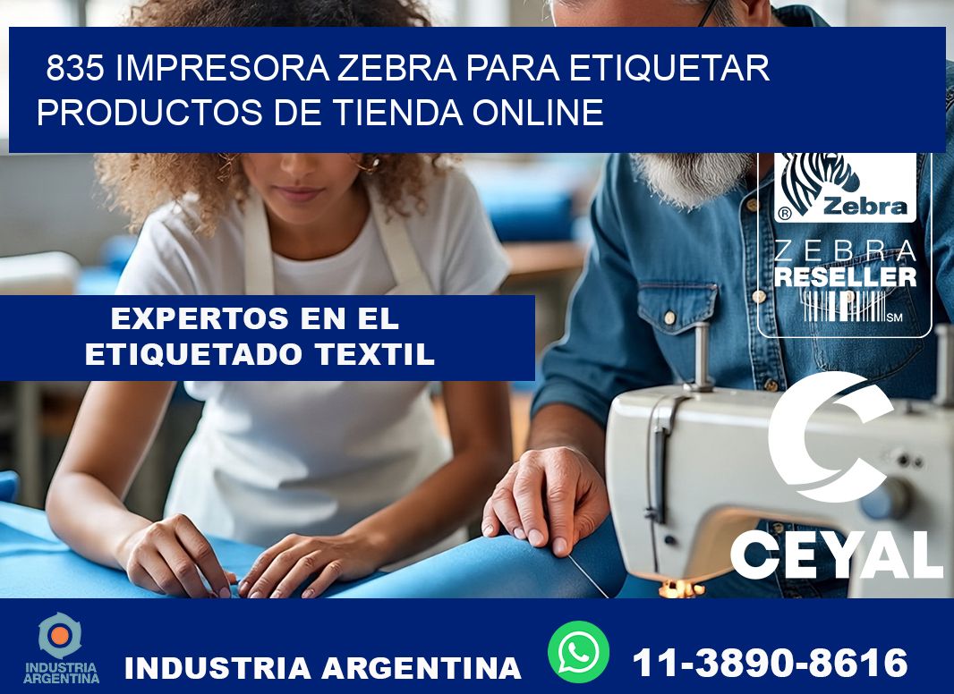 835 impresora Zebra para etiquetar productos de tienda online