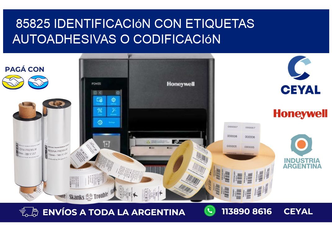85825 identificación con etiquetas autoadhesivas o codificación