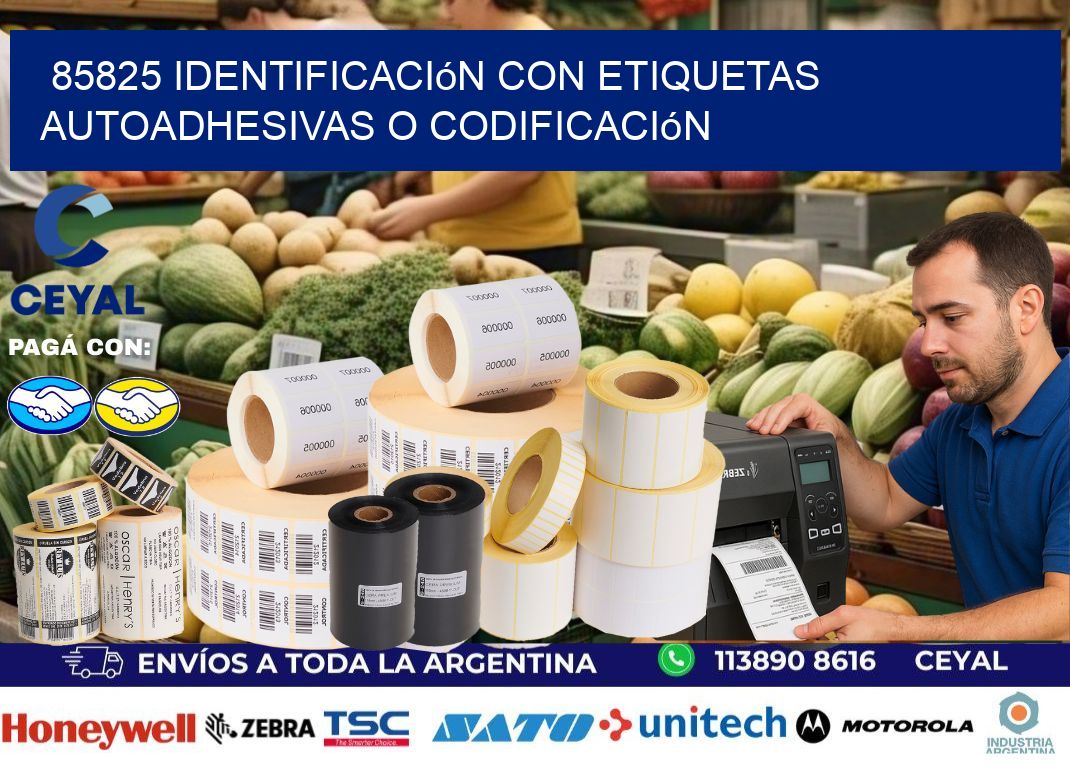 85825 identificación con etiquetas autoadhesivas o codificación