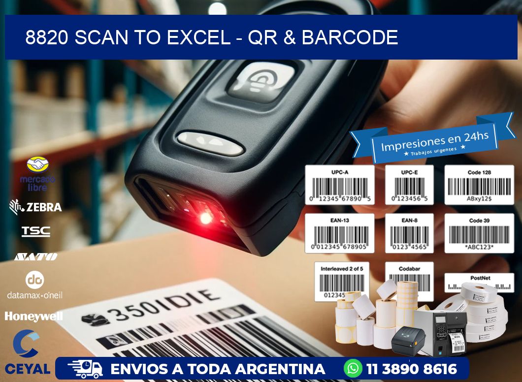 8820 Scan to Excel - QR & Barcode