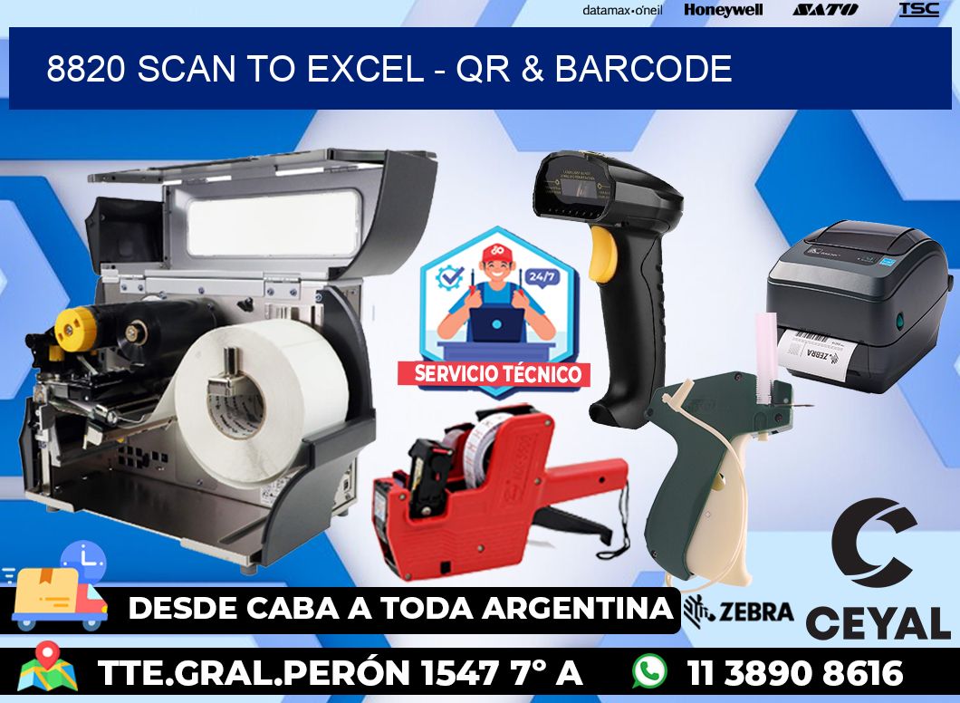8820 Scan to Excel - QR & Barcode