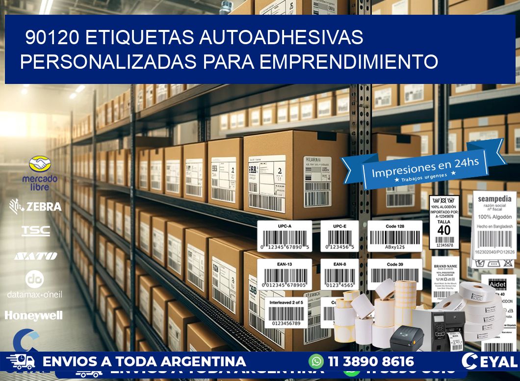 90120 etiquetas autoadhesivas personalizadas para emprendimiento