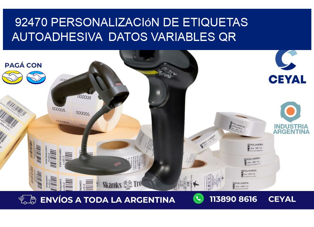 92470 Personalización de etiquetas autoadhesiva  datos variables QR