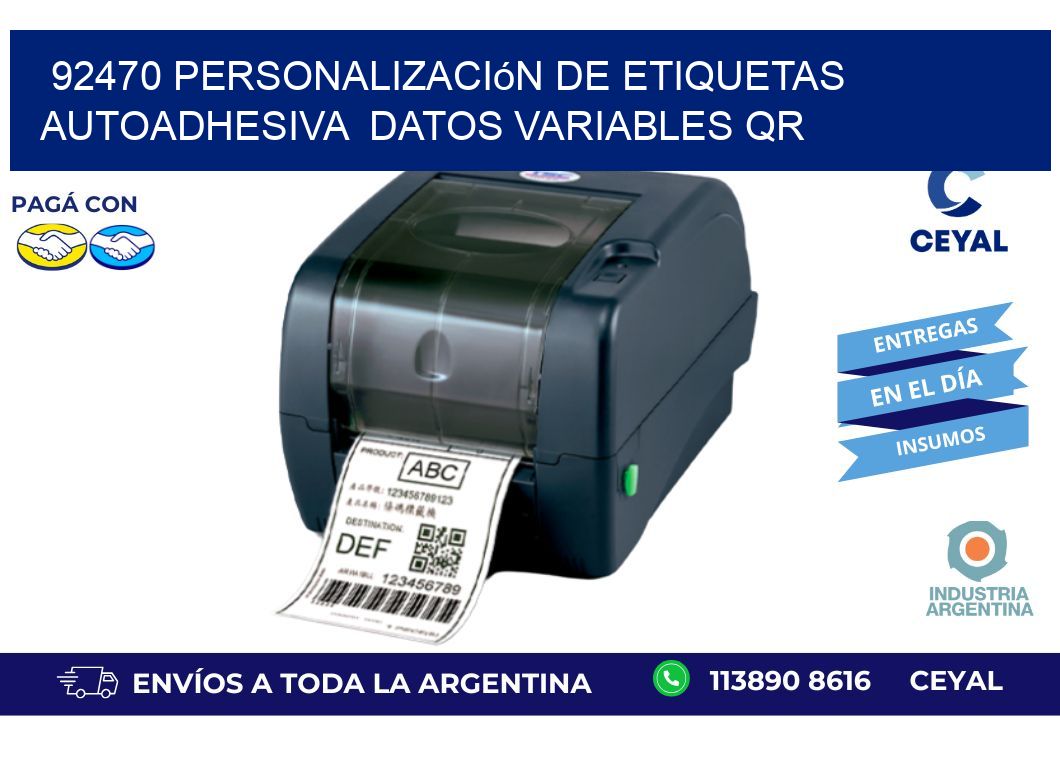 92470 Personalización de etiquetas autoadhesiva  datos variables QR