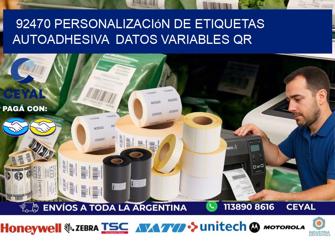 92470 Personalización de etiquetas autoadhesiva  datos variables QR