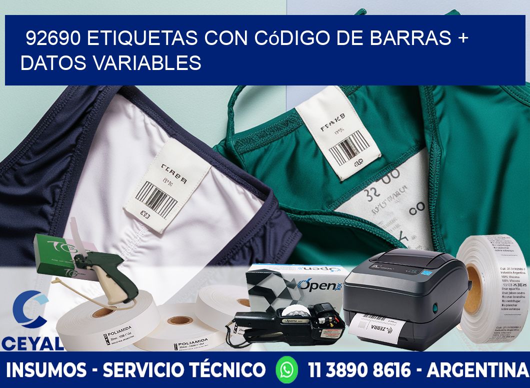 92690 etiquetas con código de barras + datos variables