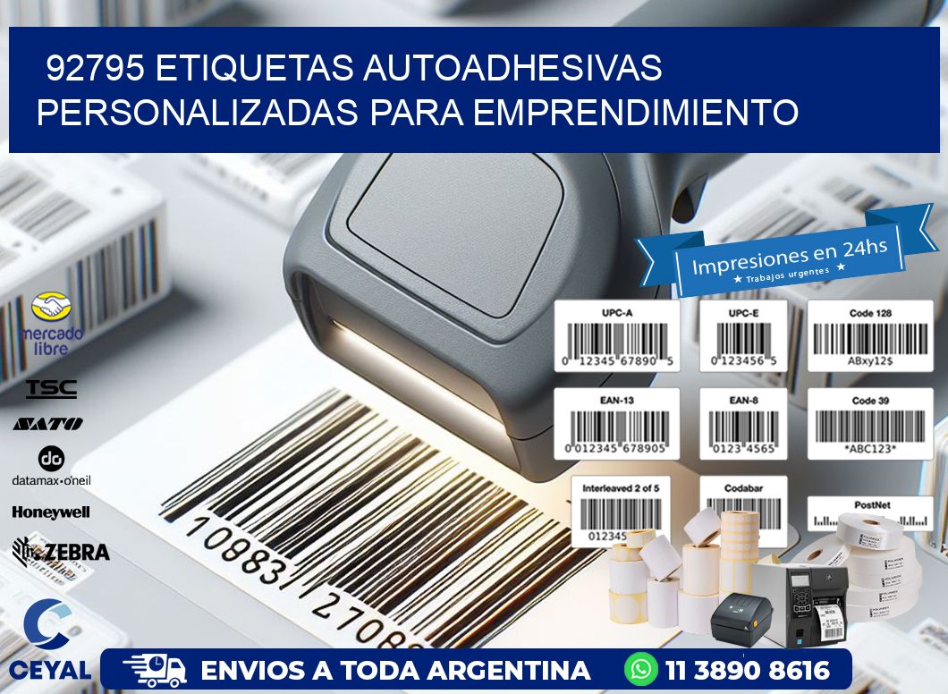92795 etiquetas autoadhesivas personalizadas para emprendimiento
