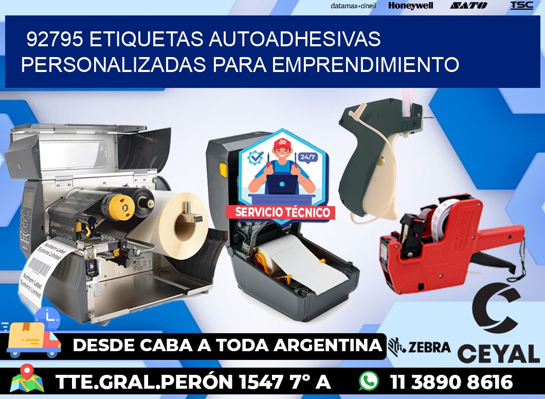 92795 etiquetas autoadhesivas personalizadas para emprendimiento