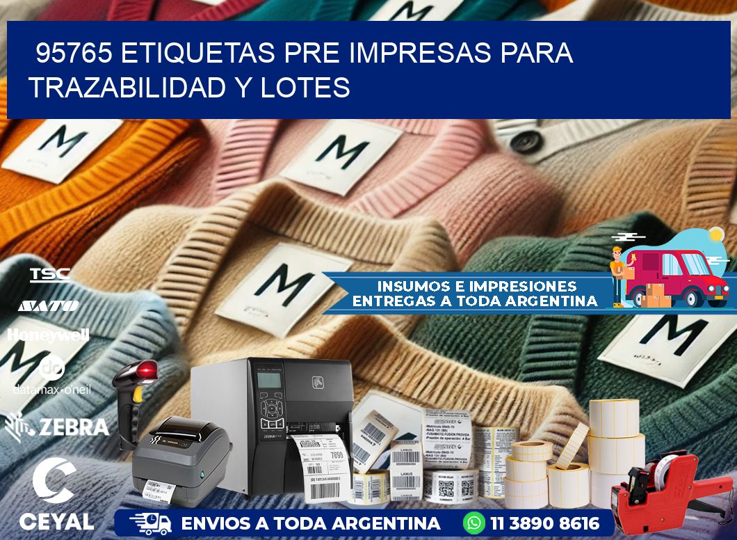 95765 etiquetas pre impresas para trazabilidad y lotes