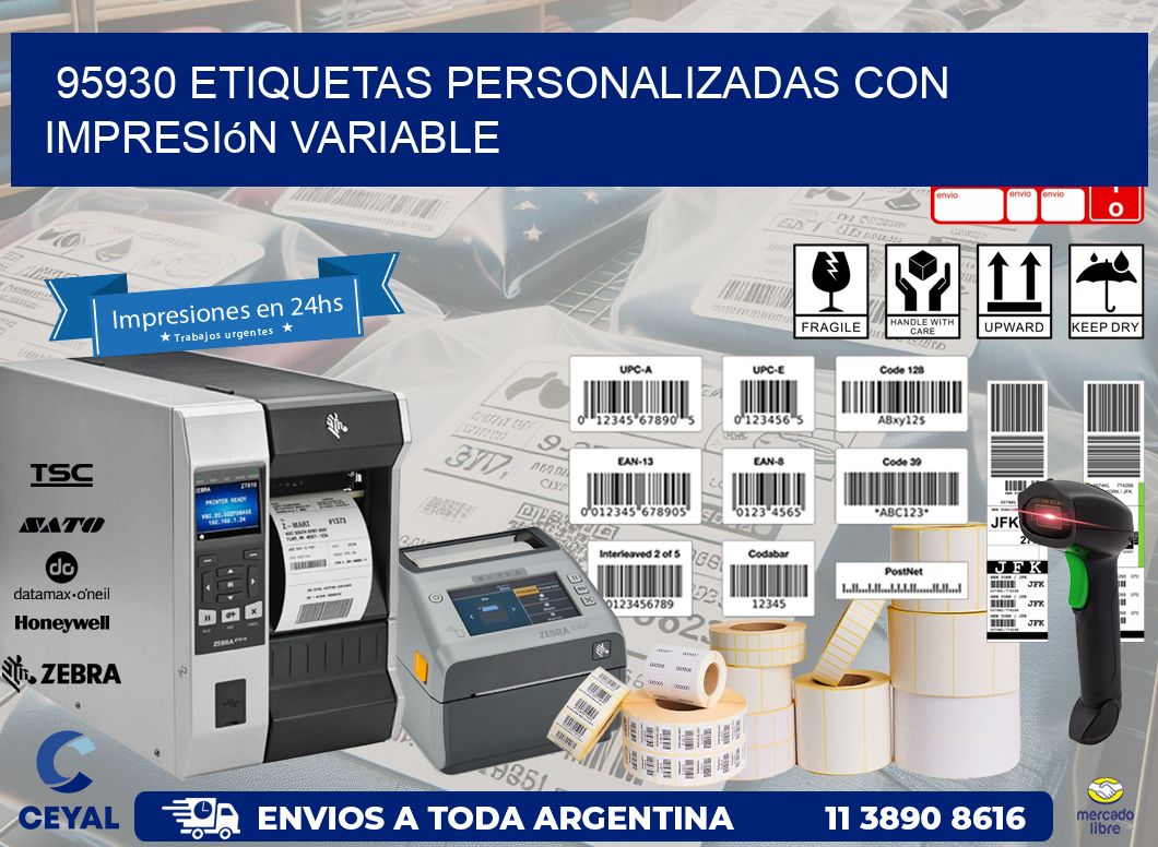 95930 etiquetas personalizadas con impresión variable