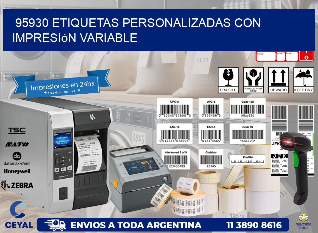 95930 etiquetas personalizadas con impresión variable