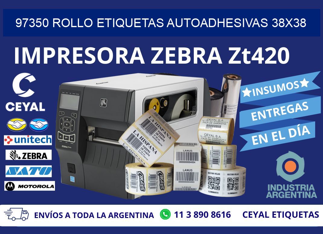 97350 Rollo Etiquetas autoadhesivas 38×38
