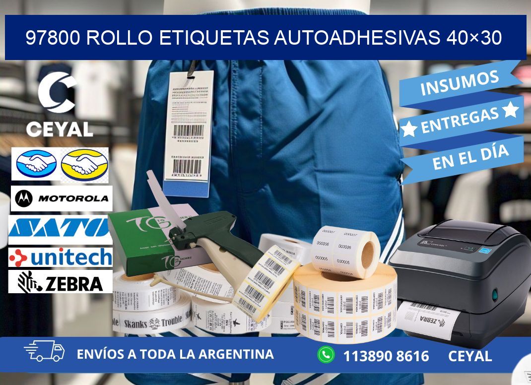 97800 Rollo Etiquetas autoadhesivas 40×30