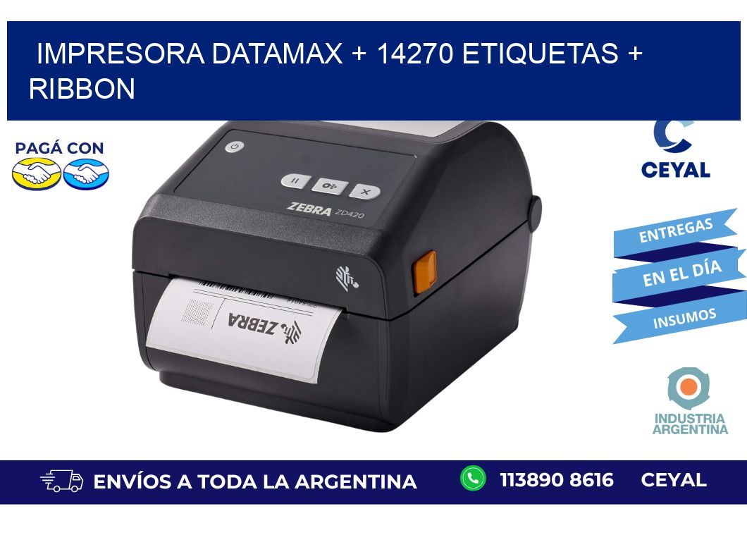 impresora DATAMAX + 14270 etiquetas + ribbon