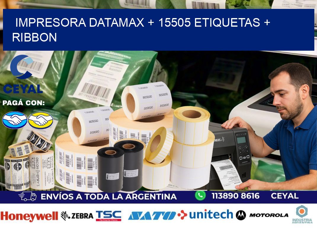 impresora DATAMAX + 15505 etiquetas + ribbon