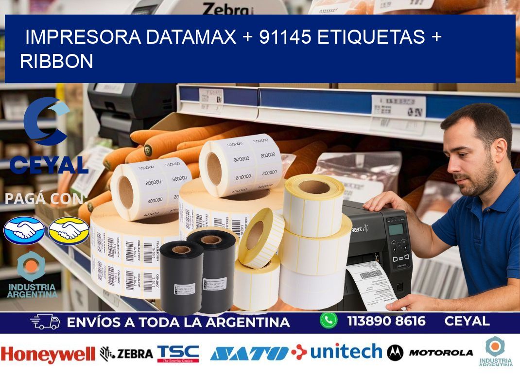 impresora DATAMAX + 91145 etiquetas + ribbon