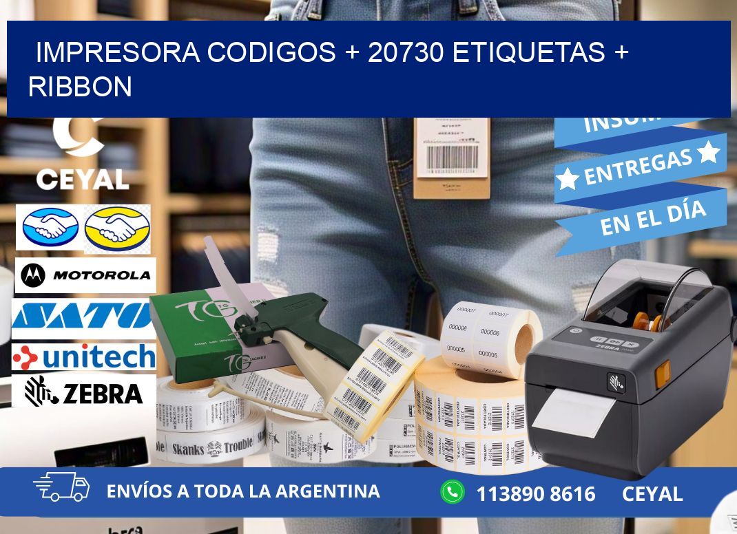 impresora codigos + 20730 etiquetas + ribbon