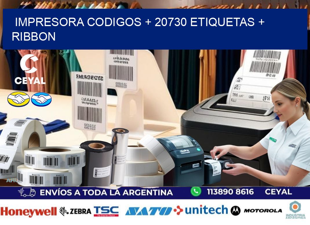 impresora codigos + 20730 etiquetas + ribbon