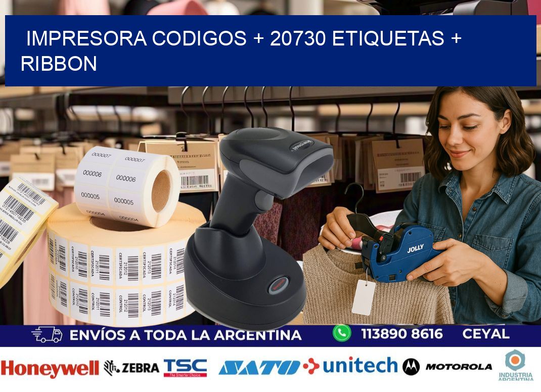 impresora codigos + 20730 etiquetas + ribbon