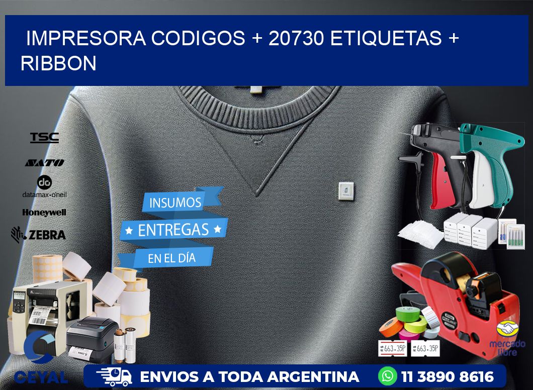 impresora codigos + 20730 etiquetas + ribbon