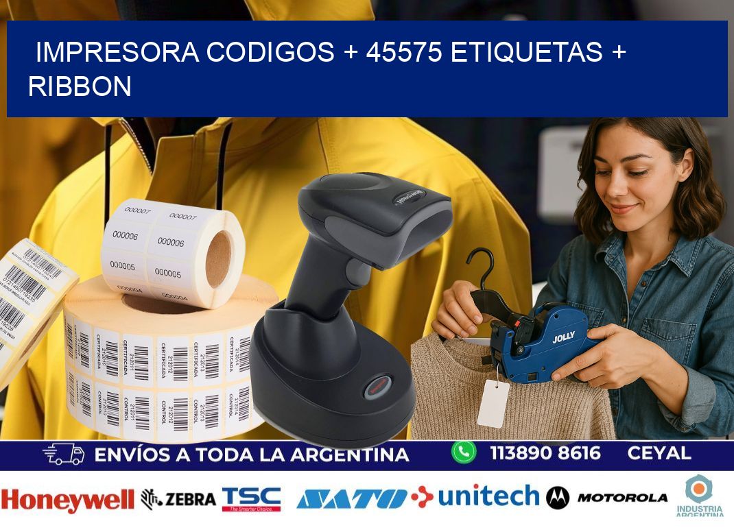 impresora codigos + 45575 etiquetas + ribbon