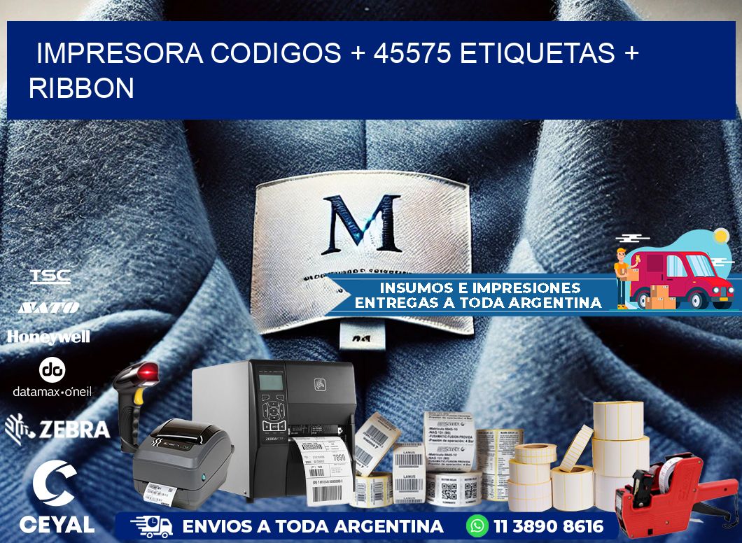 impresora codigos + 45575 etiquetas + ribbon